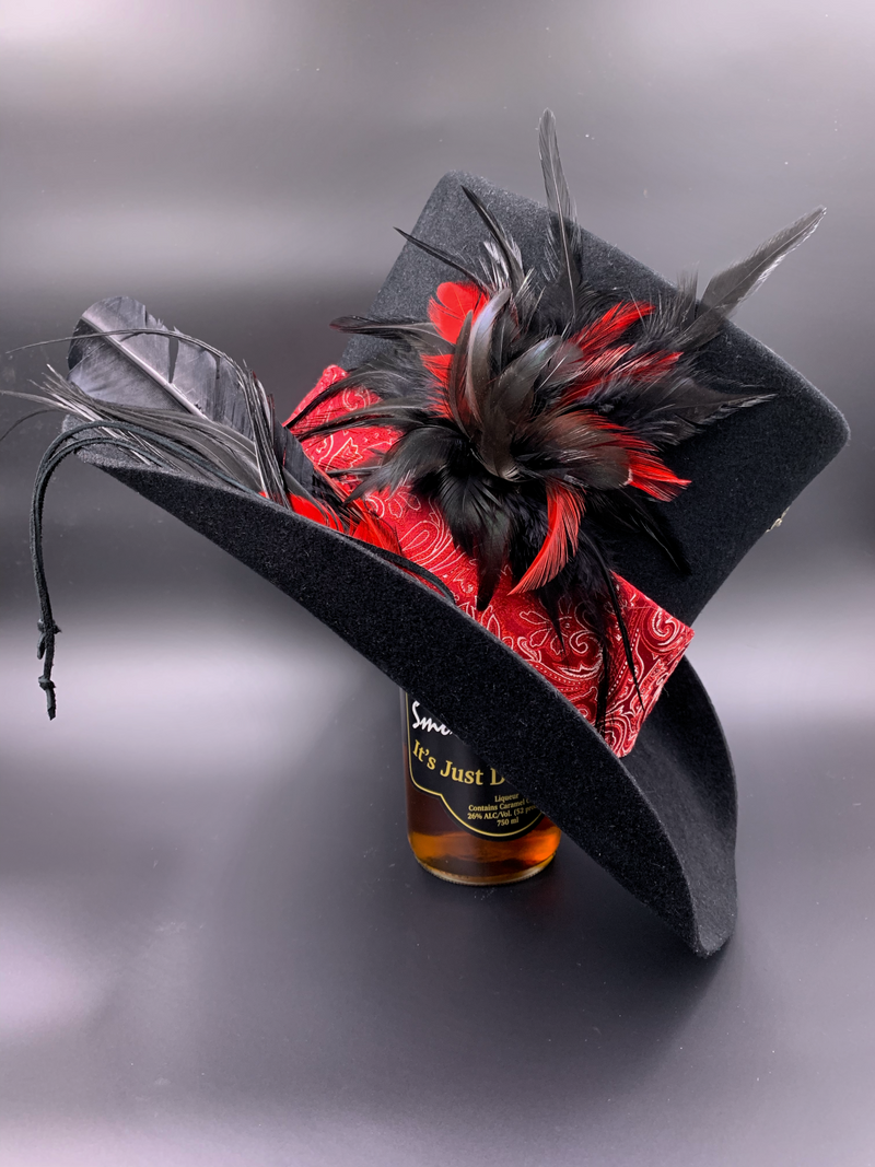 Bad to the bone top hat, wearable art, handcrafted in the USA! 