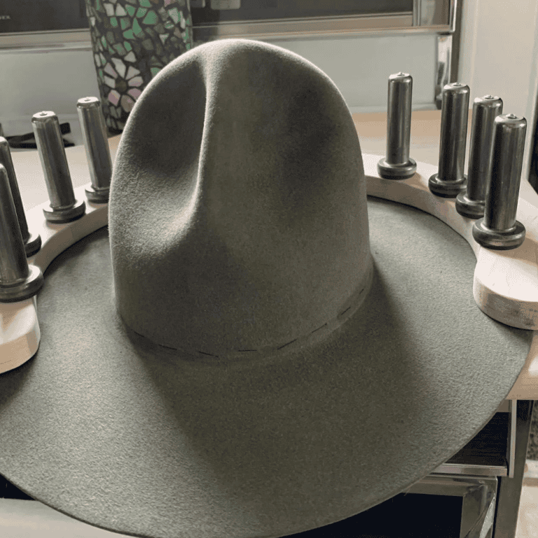 Hat body for custom hat in the process of being shaped
